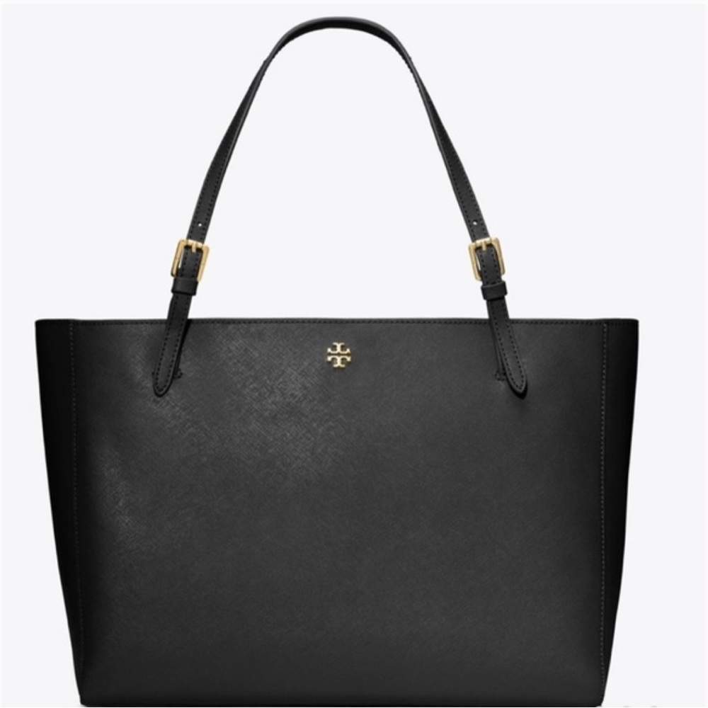 Tory Burch Black Leather Tote Bag